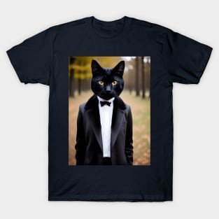 Humanoid Cat - Modern Digital Art T-Shirt